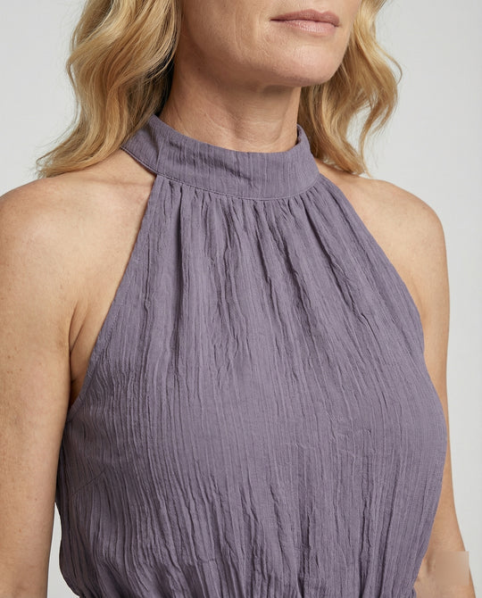 Neckholder Stufenkleid Mit Volant Damen