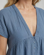 Freizeitkleid Damen Musselin Tunika