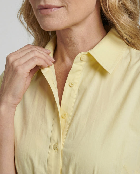 Damen Leinen Hemdkleid mit Gürtel