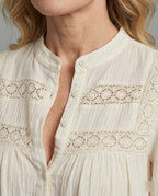 Baumwoll Bluse Damen mit Stickerei