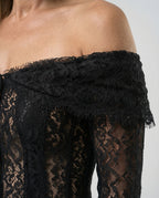 Langarm Abendkleid mit Off-Shoulder Spitze