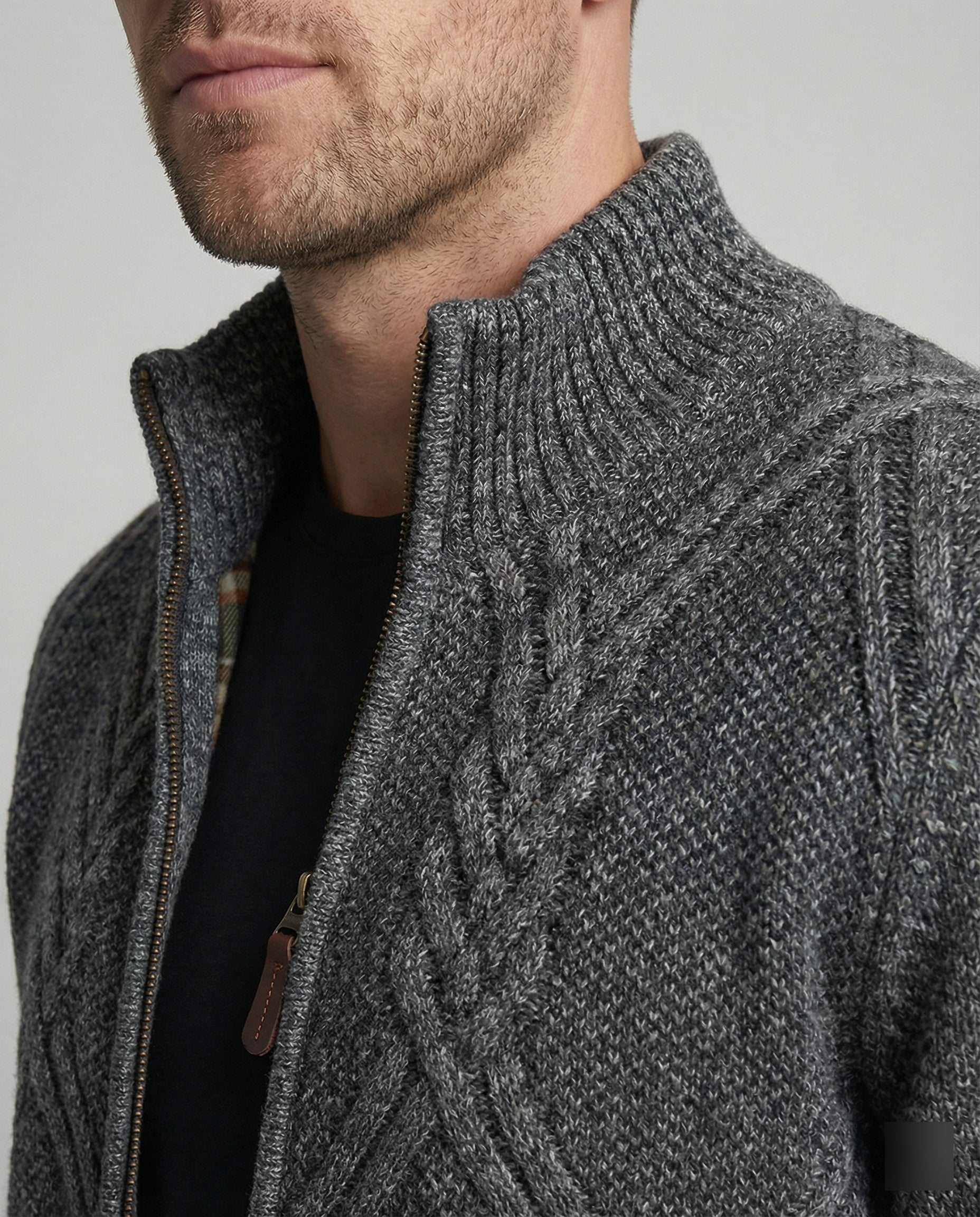 Herren Strickjacke mit Zipper und Muster