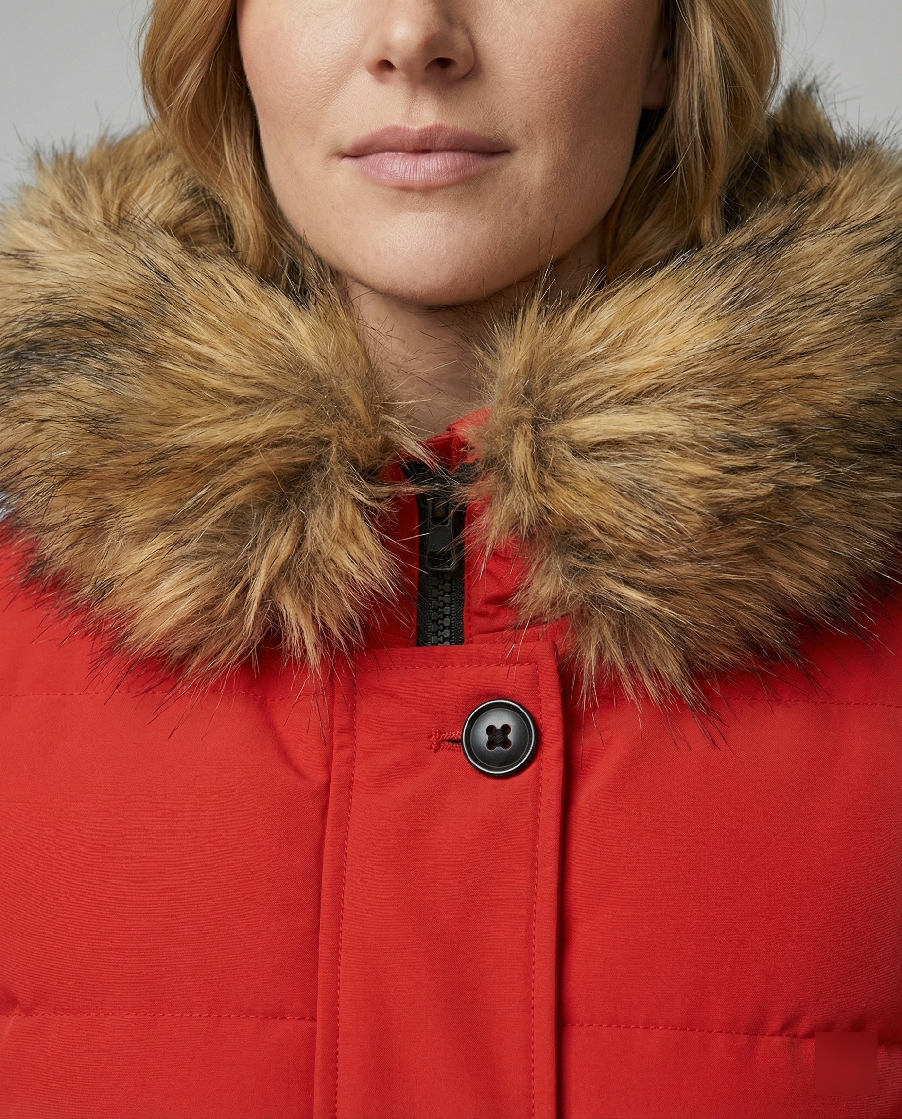 R&B | Slim-Fit Winterparka mit Kunstfellkapuze