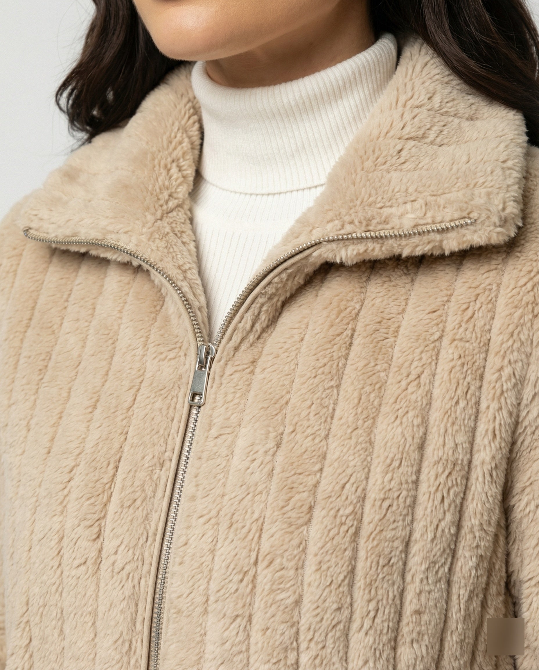 R&B | Stilvolle Teddy Damenjacke mit Kragen