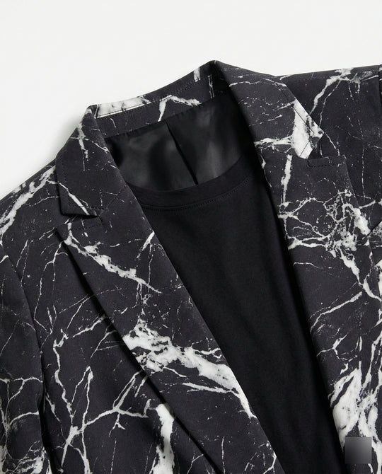 Damen Kurzblazer mit Print und Revers