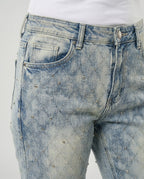 Damen Jeans mit Perlen gerades Bein