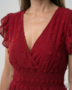 Damen Midikleid mit Smockbund