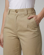 Damen Weite Hosen High Waist mit Stoffgürtel