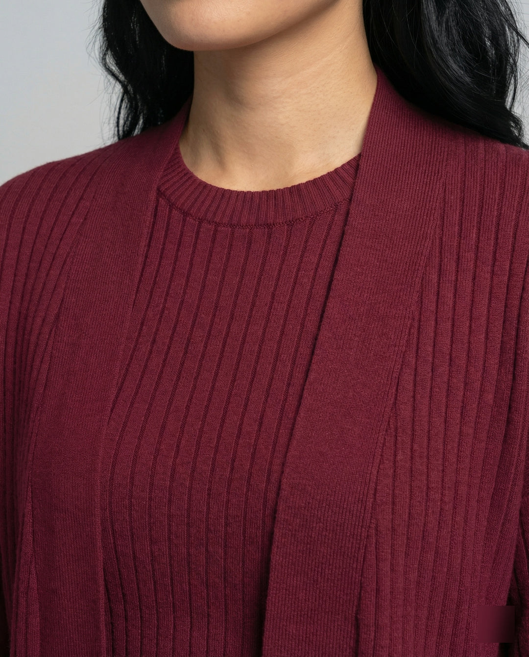 Damen Strick-Loungewear Set mit langen Ärmeln und praktischen Taschen R&B