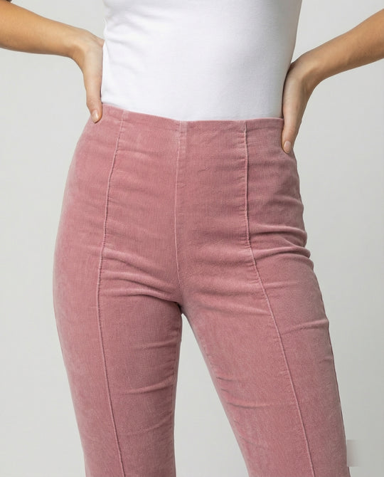 Damen Flared Cord-Hose mit hohem Bund und weichem Material R&B