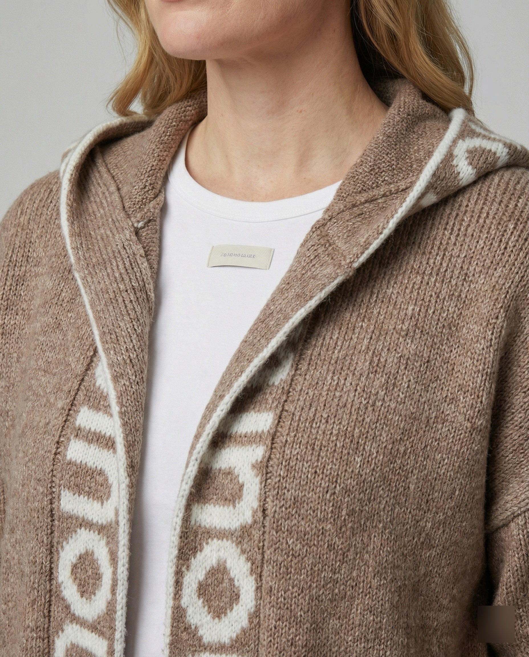 R&B | Langer Übergrößer Dicker Pullover mit Statementdruck