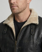 Herren Kunstlederjacke mit warmem Innenfutter