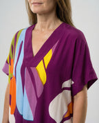 Damen Kaftan Midikleid Print
