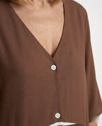 Damen Maxikleid mit Knopfleiste Stufen