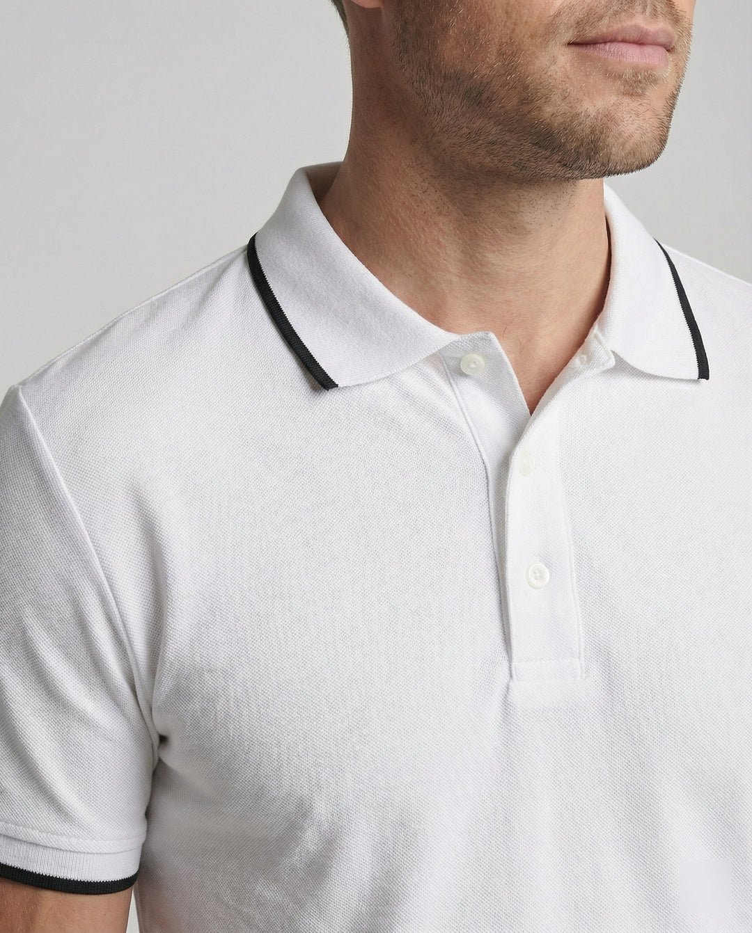 Herren Sportliches Polo- und Shorts-Set mit Kontraststreifen R&B