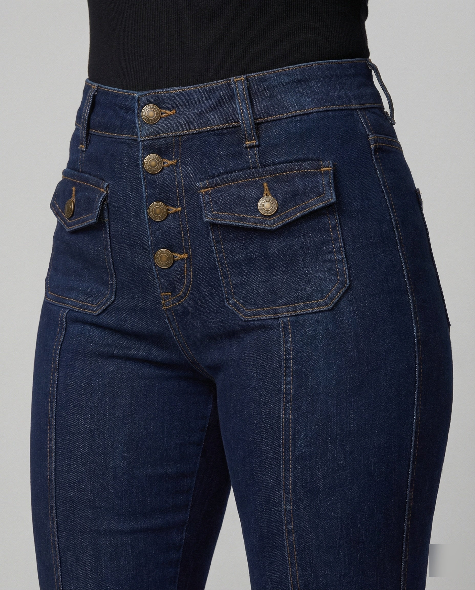 Damen High-Waist Schlagjeans R&B