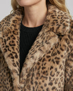 R&B | Mantel - Kunstpelz - Oversized Fit - Reverskragen - Leopardenprint