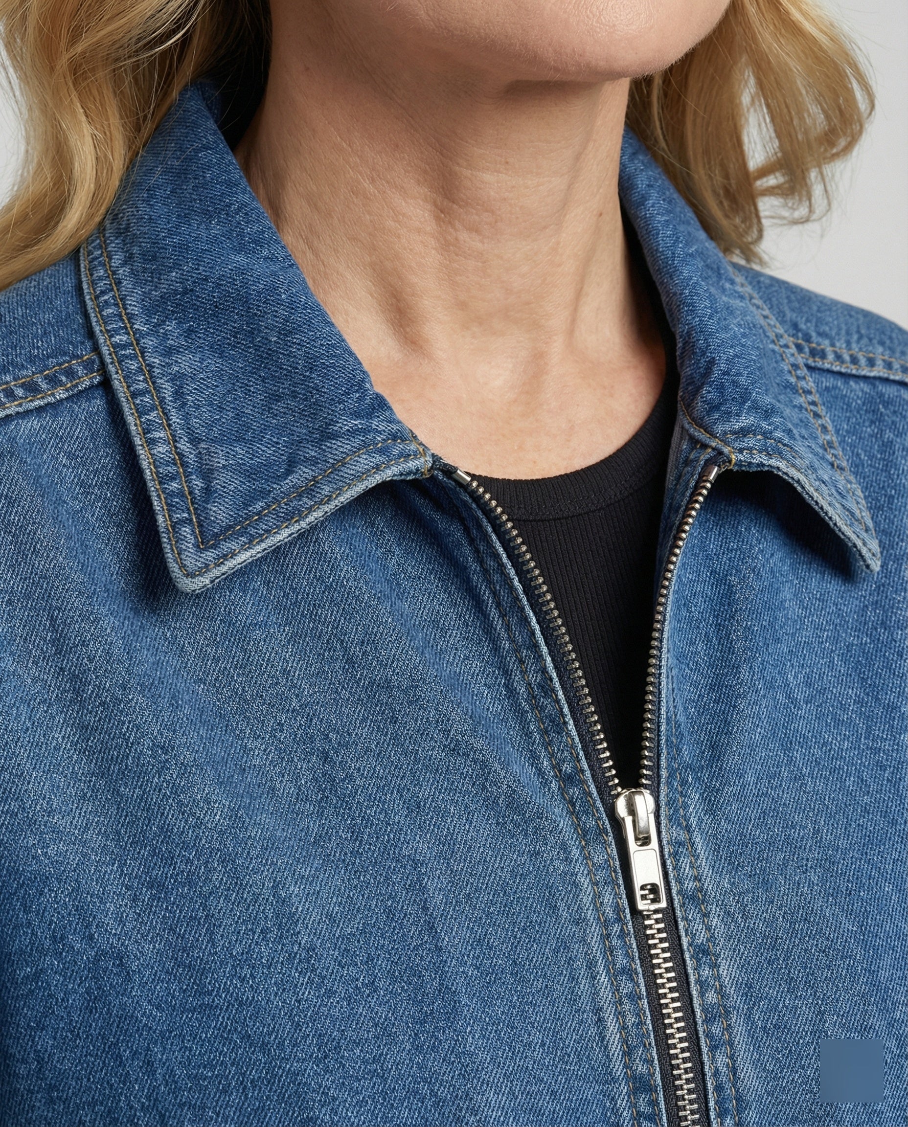 Damen Jeansjacke Oversize mit Reißverschluss