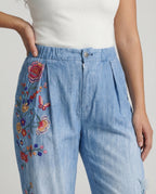 R&B | Floral Print Lockere Jeanshose für Frauen