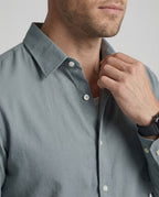 Herren Langarmhemd Leinen Mix