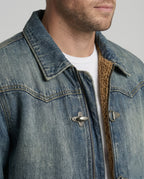Herren Jeansjacke Bomber mit Teddyfutter