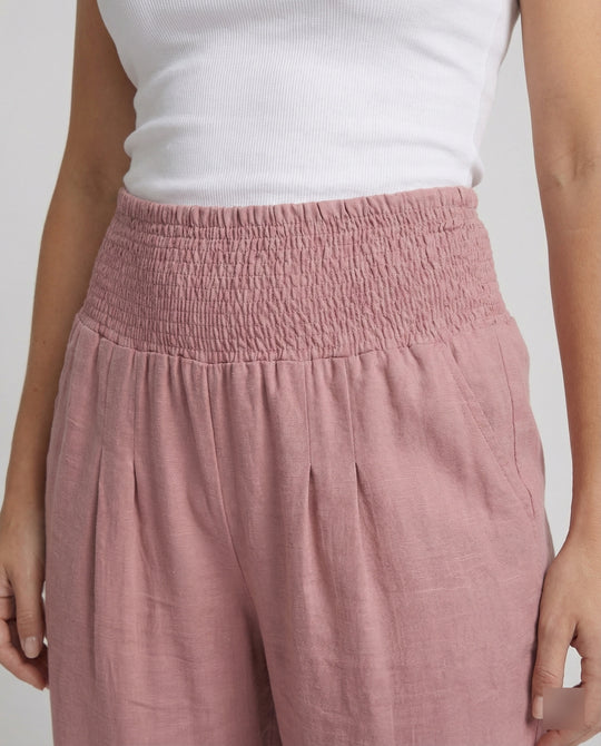 Damen Luftige Leinenhose mit elastischem Bund und Weitschnitt R&B