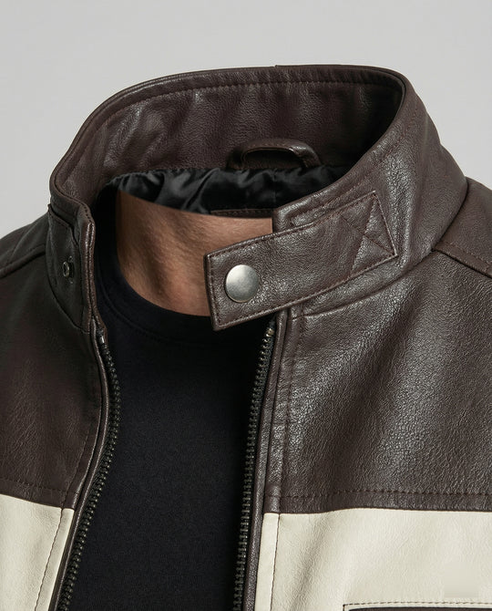 Herren Bikerjacke Herren Kunstleder