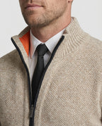 Herren Strickjacke mit hohem Kragen und elegantem Reißverschluss R&B