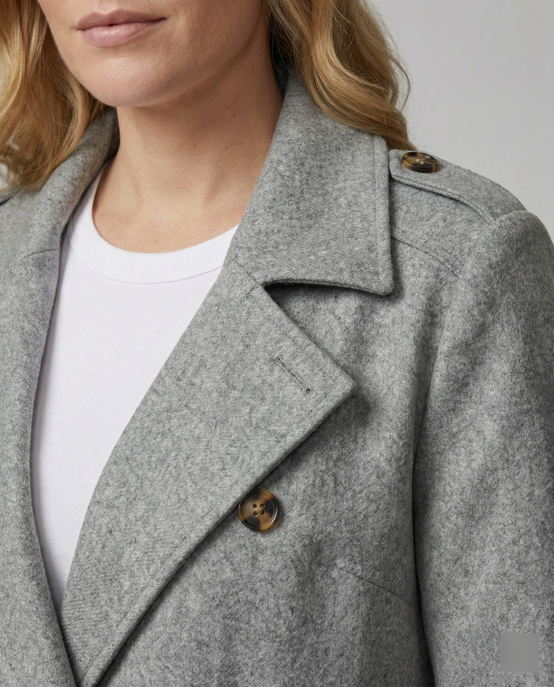 Damen Eleganter lang geschnittener Überwurf mit Doppelknotung R&B