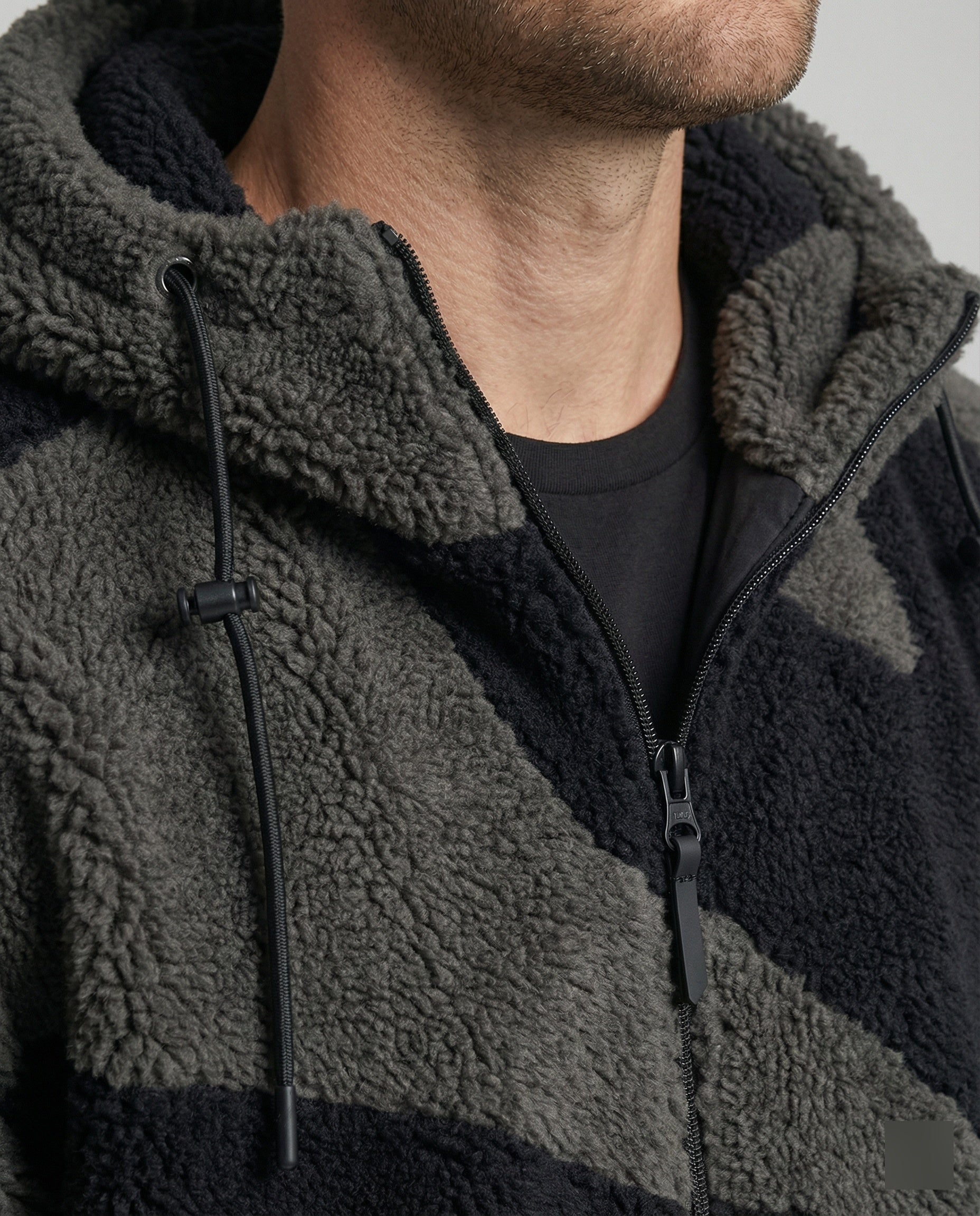 R&B | Herren Kapuzen Zip-Up Warm Fleece Jacke