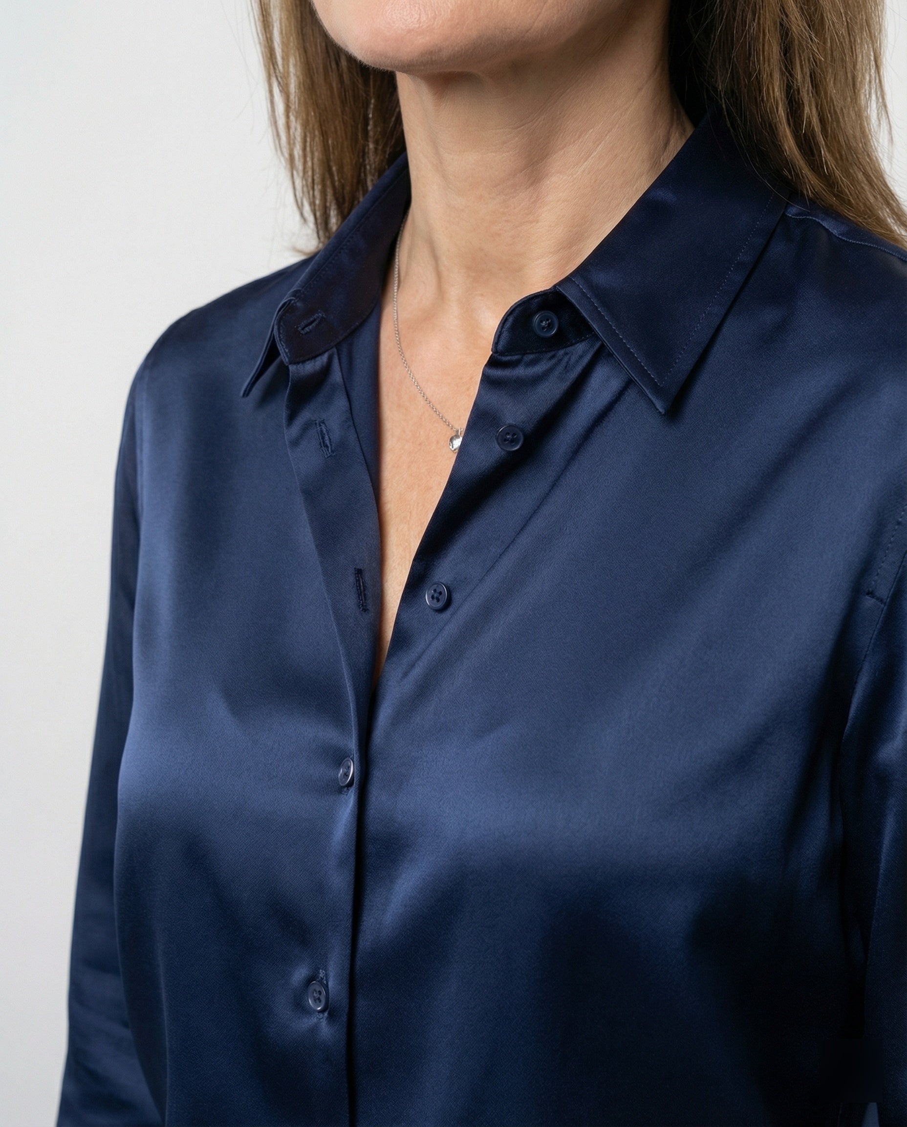 Bluse Damen Satin Seidig