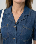 Damen Jeanskleid Midi mit Knopfleiste