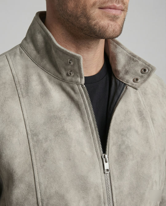 Herren Velours Kurzjacke Stehkragen