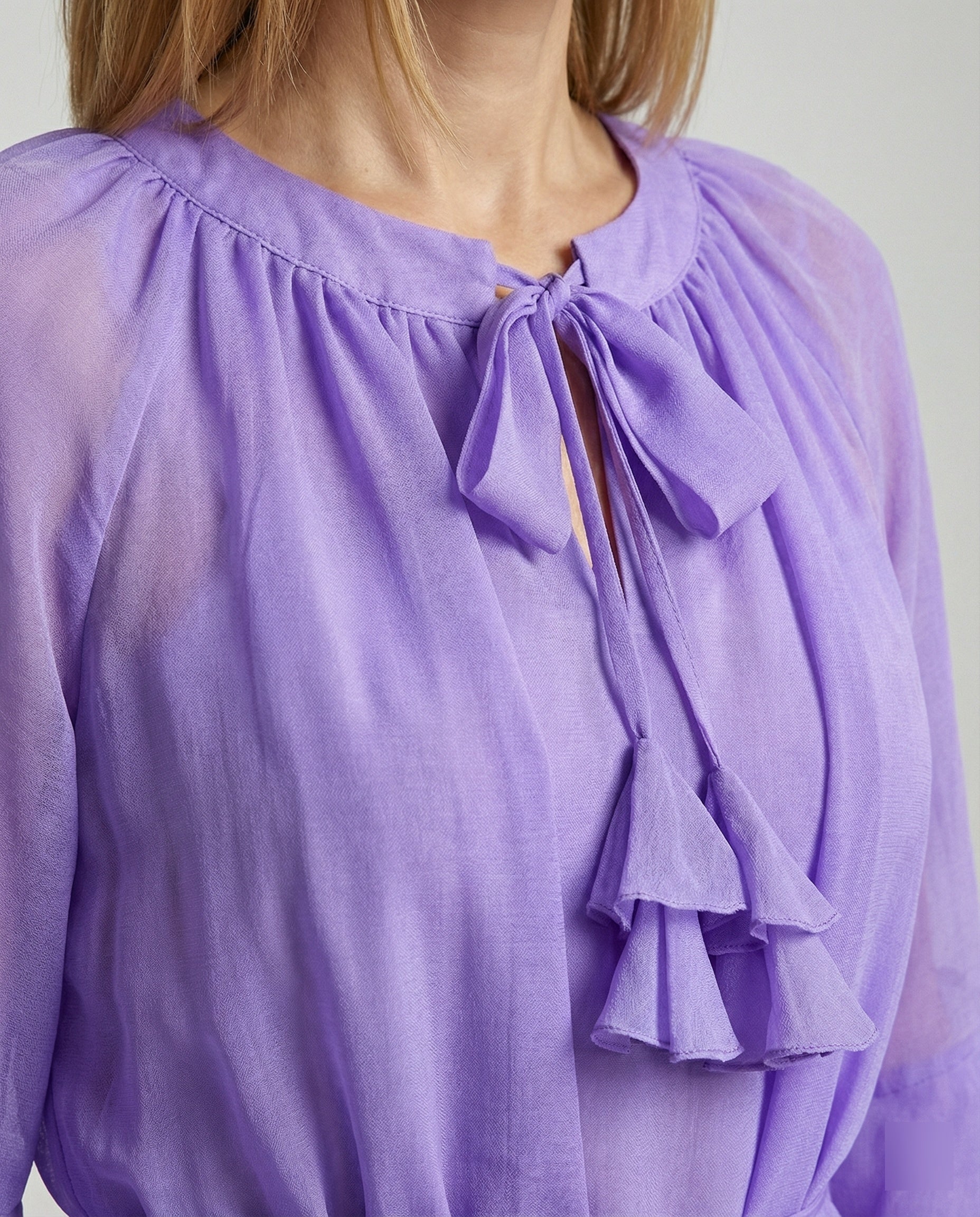Freizeitkleid Damen Chiffon Volantkleid
