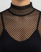 Damen Fischernetz-Longsleeve Daumenöffnungen