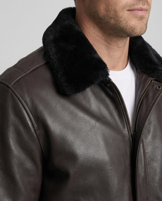 Herren Pilotenjacke mit Kunstpelz