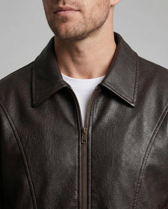 Herren Premium Leder Bomberjacke