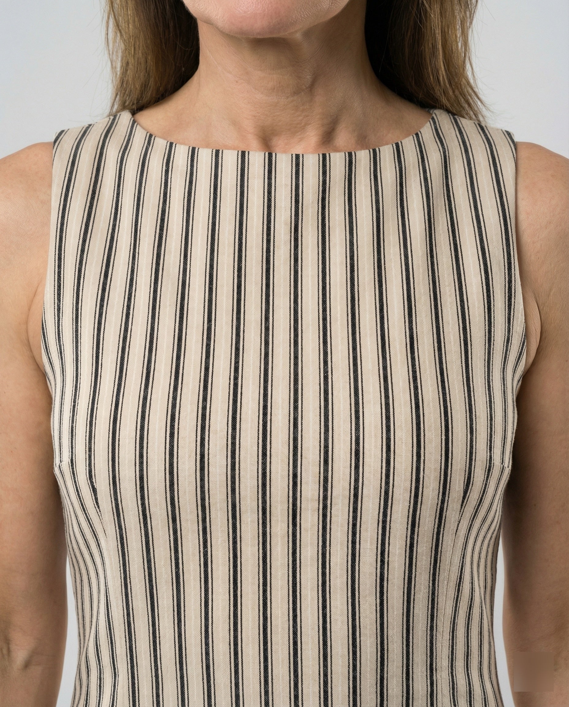Gestreiftes Minikleid Tailliert Damen