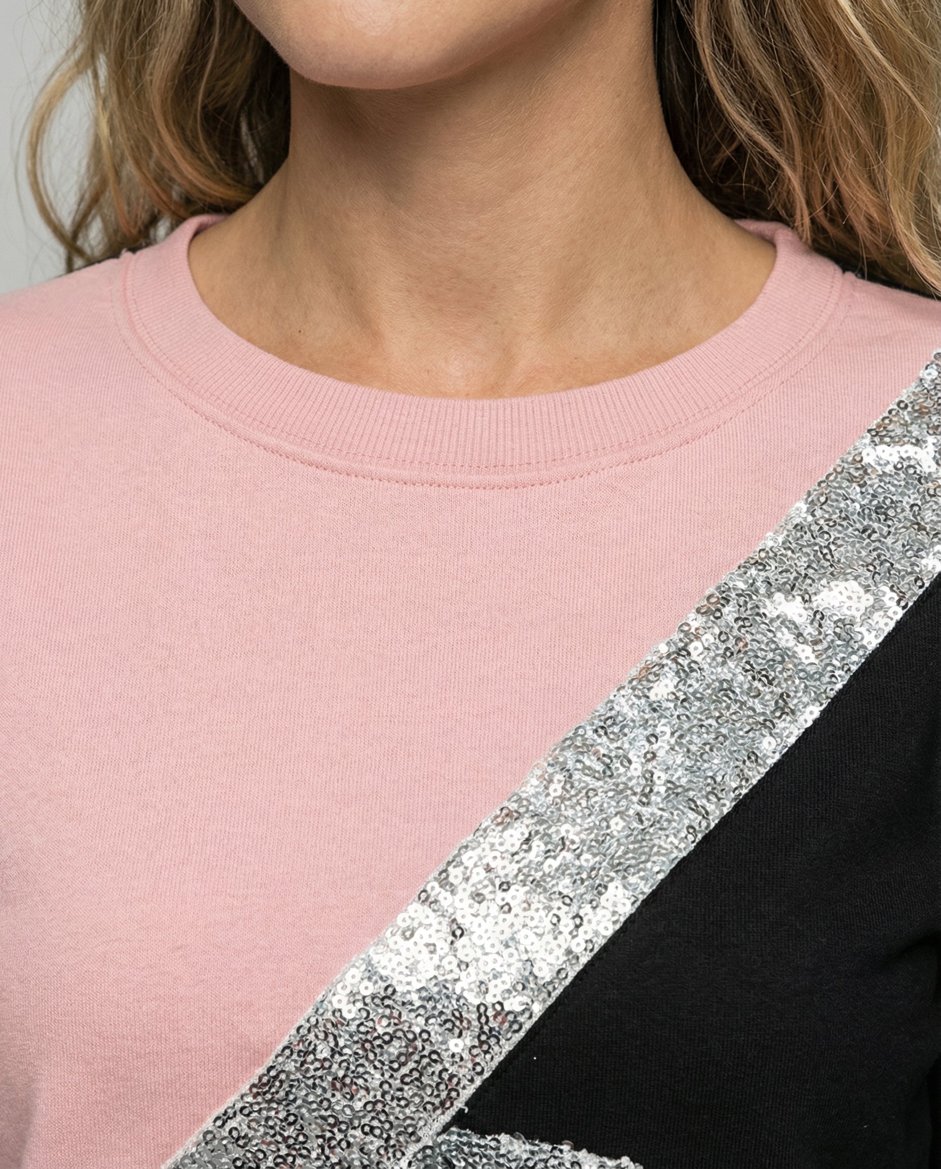 R&B | Sweatshirt Diagonal Streifen Detail