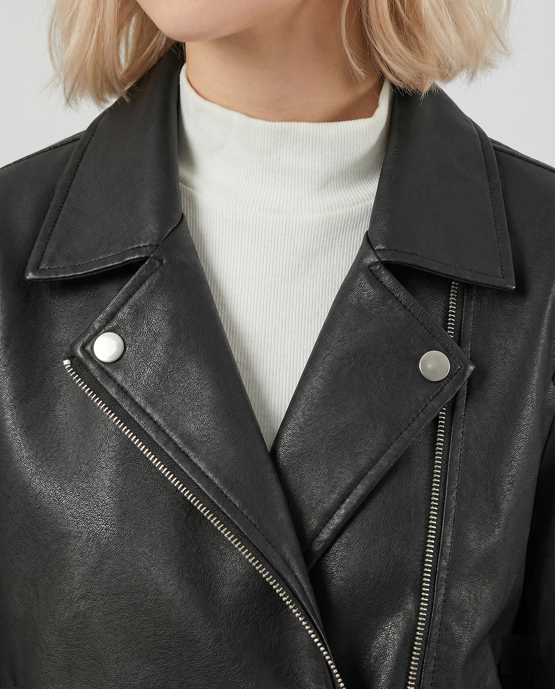 Steppjacke Damen Übergang aus reißfestem Kunstleder