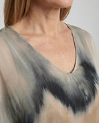 Damen Kaftan Kleid Chiffon V-Ausschnitt