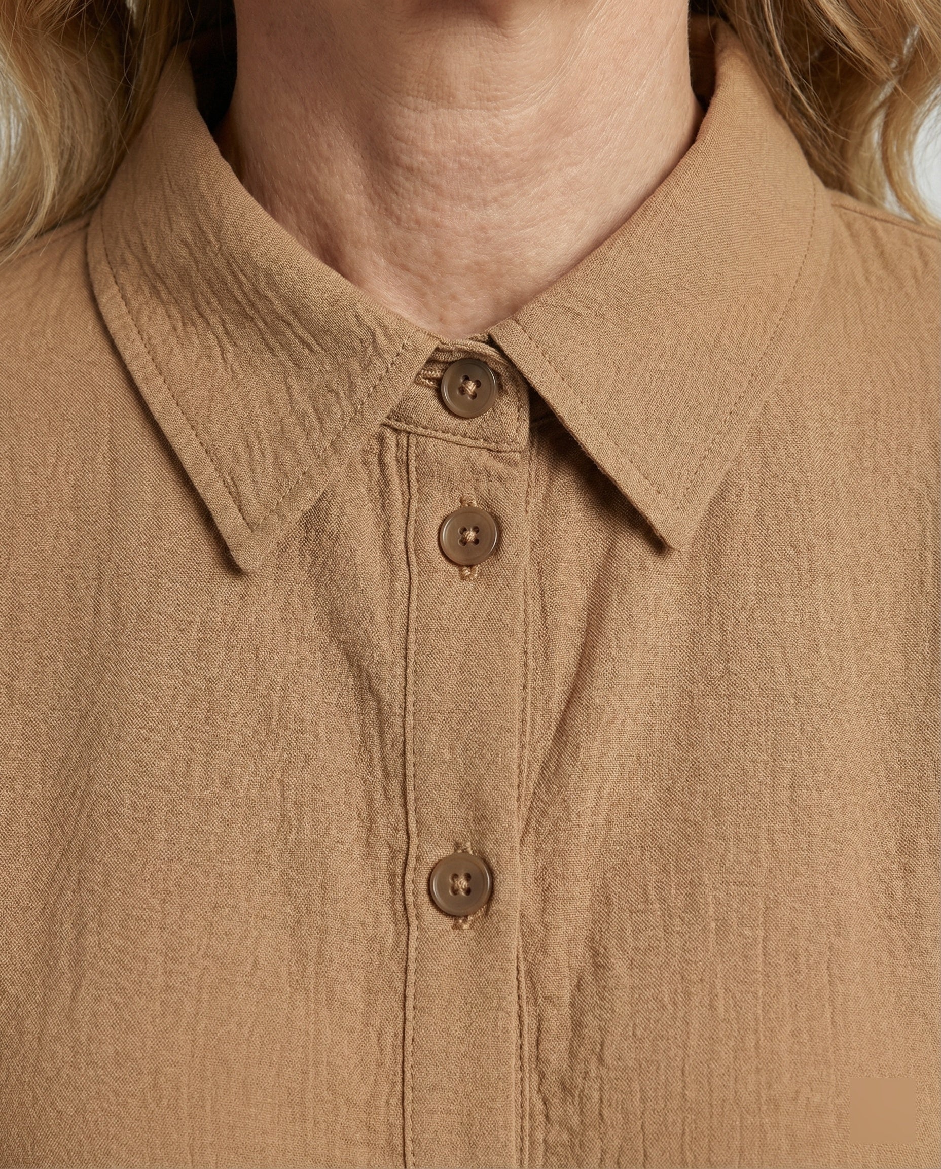 Damen Hemdbluse Oversize mit Knopfleiste