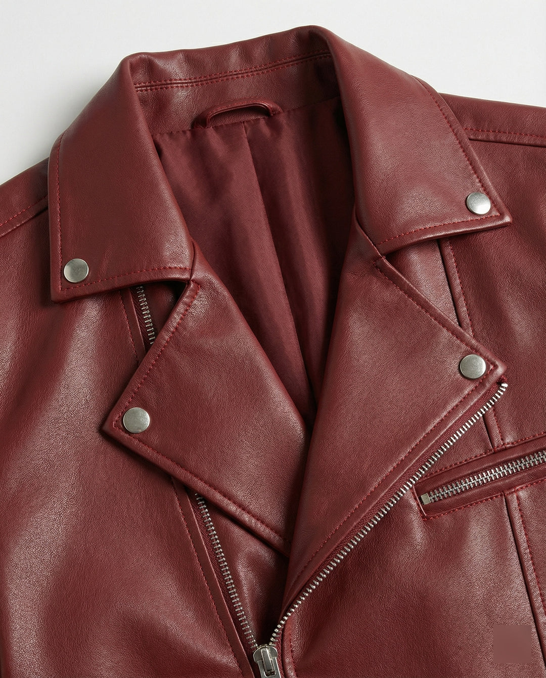 Herren Kunstleder Bikerjacke mit Designdetails