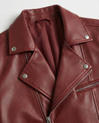 Herren Kunstleder Bikerjacke mit Designdetails