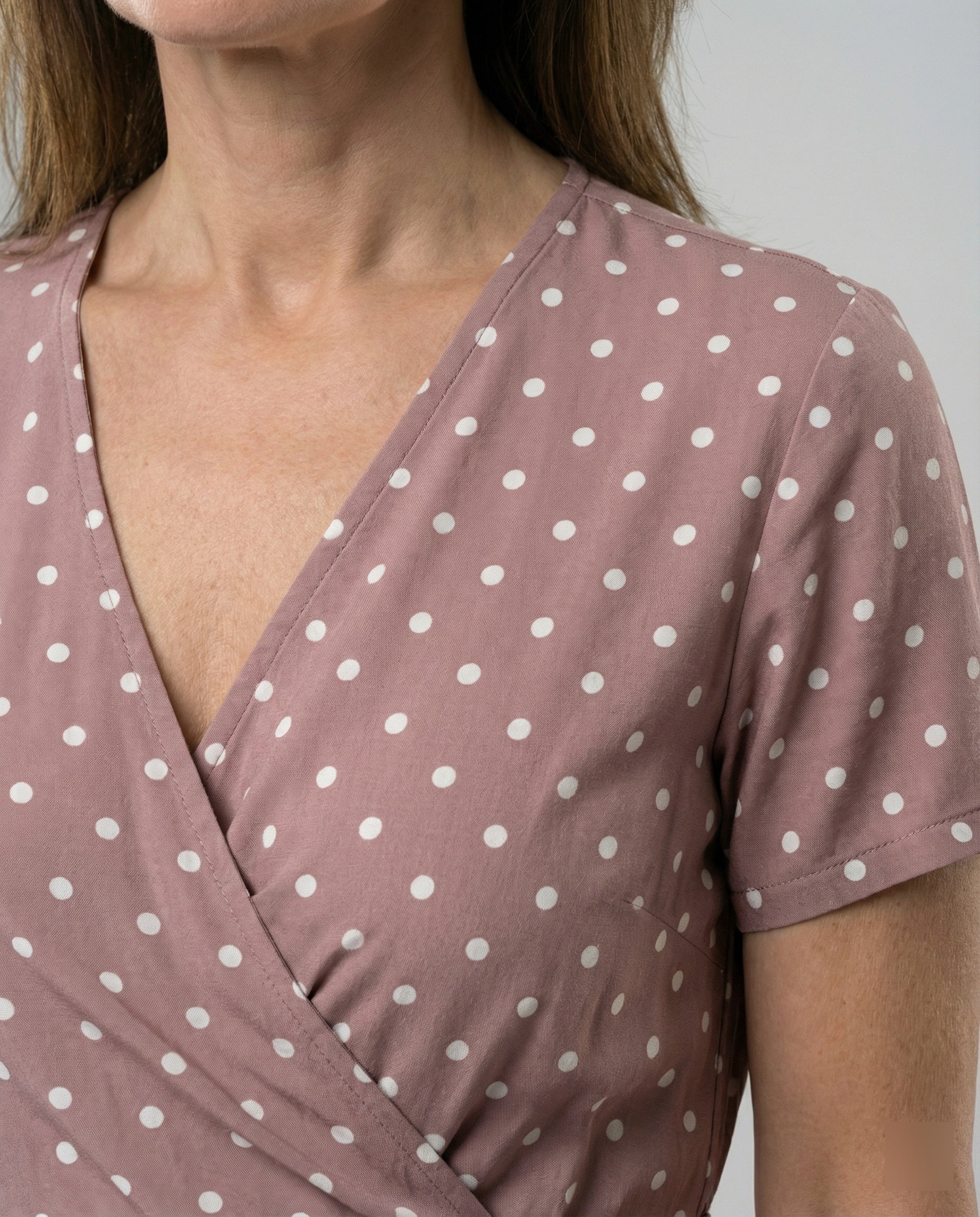 Damen Wickel Maxikleid mit Schlitz