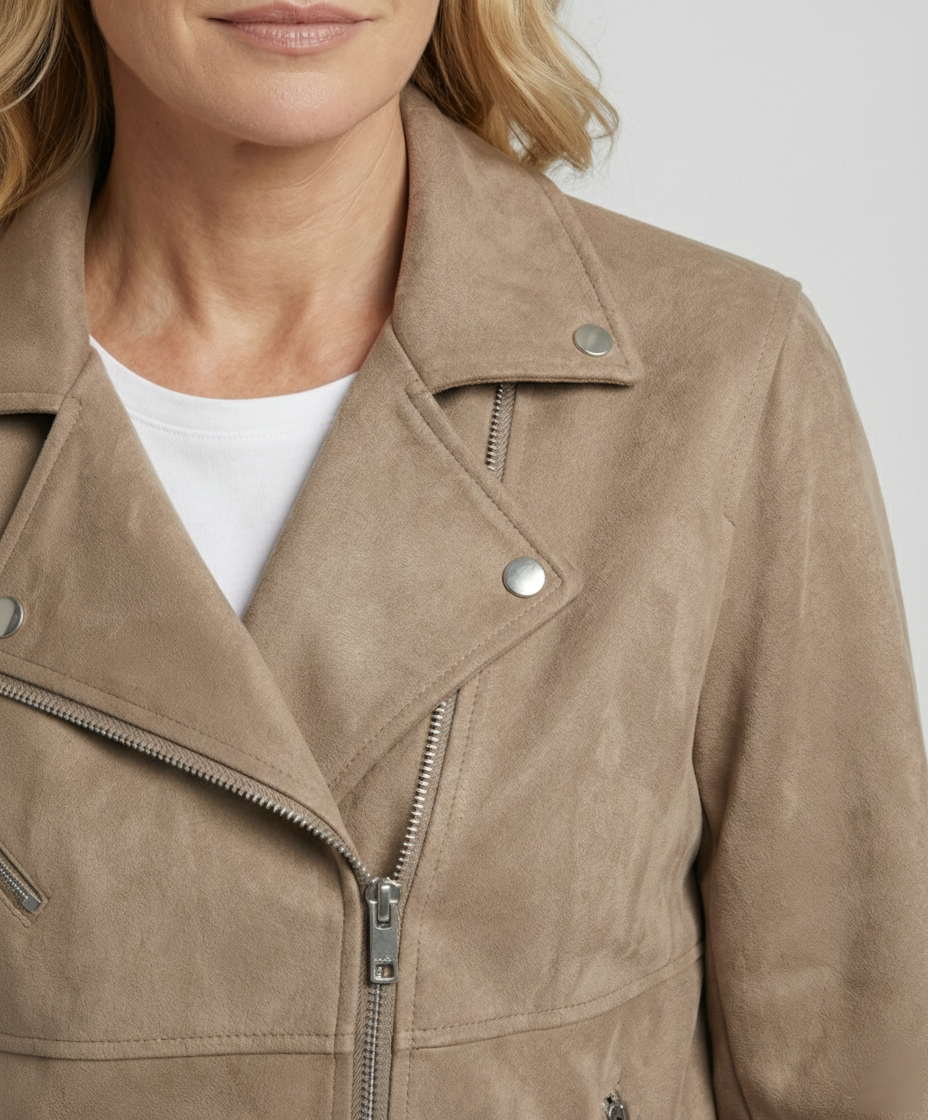 Braune Lederjacke Damen Veloursleder