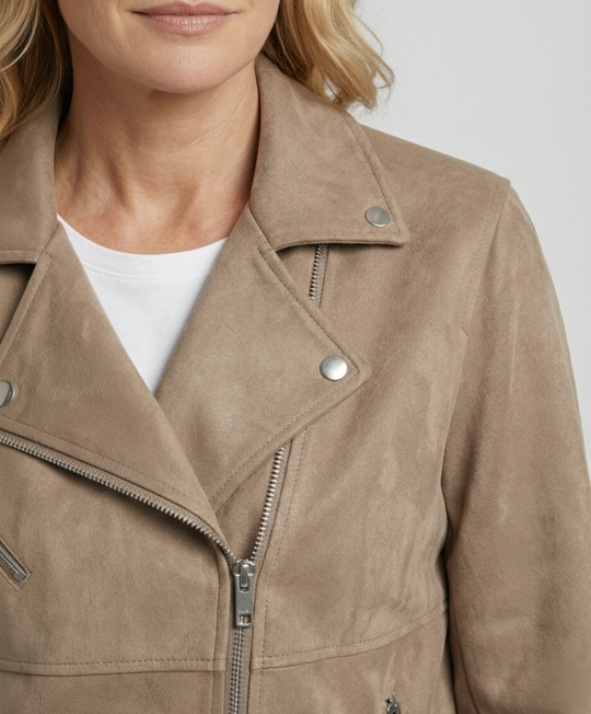 Braune Lederjacke Damen Veloursleder