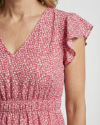 Damen Maxikleid Sommer Smokbund