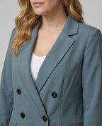 Damen Doppelreihiger Blazer mit kontrastierenden Ärmelaufschlägen R&B