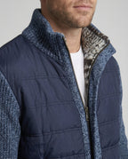 Herren Hybridjacke mit Kunstleder-Elementen